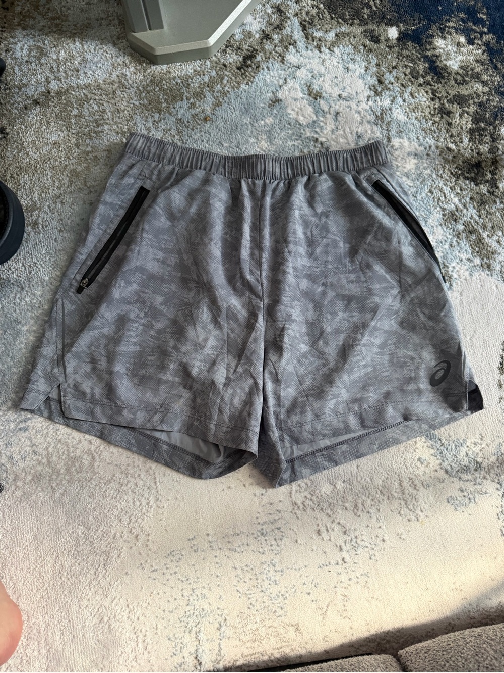 ASICS Gray Camo-Pattern Performance Shorts